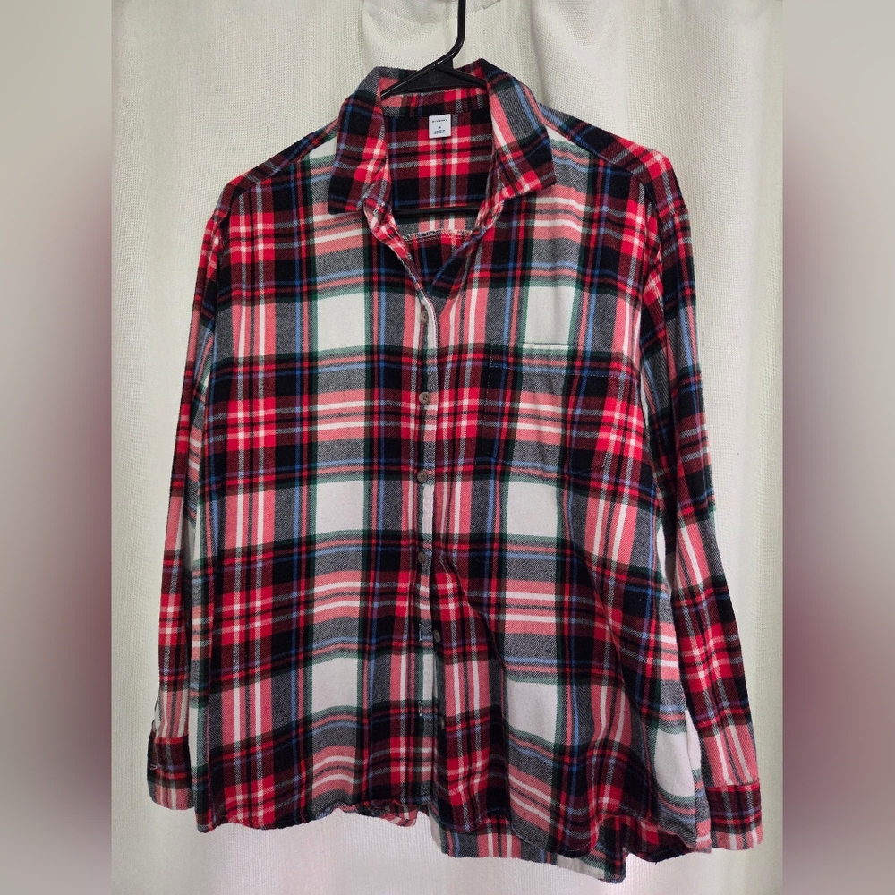 Old Navy Red and Black Plaid Shirt